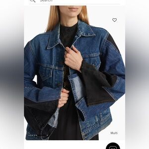 Sea Elena asymmetrical patchwork denim jacket